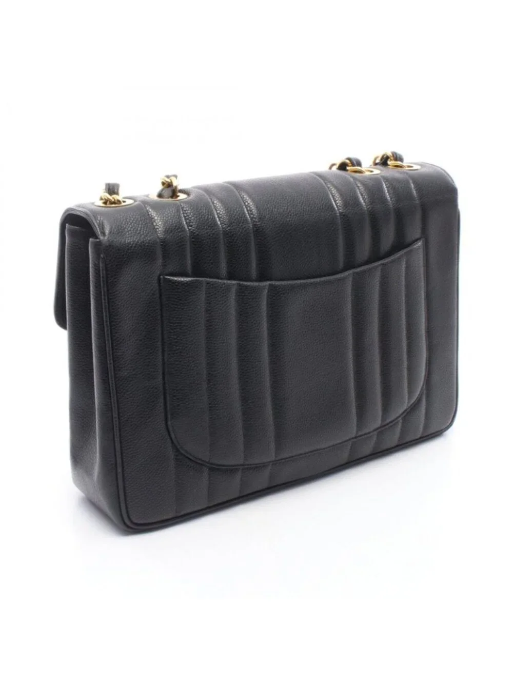 Chanel Shoulder Bag Mademoiselle Black Calf Chain